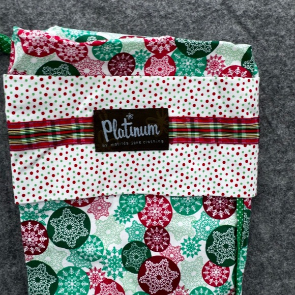 Matilda Jane Platinum Christmas Snowflake Stocking Red Green Cottagecore RARE - Picture 2 of 5